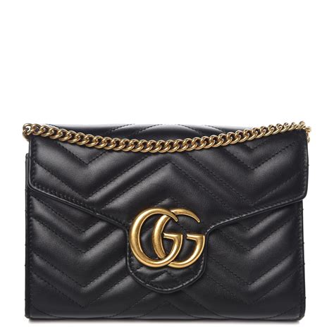 gucci calfskin matelasse gg marmont chain wallet black|gucci handbags sale.